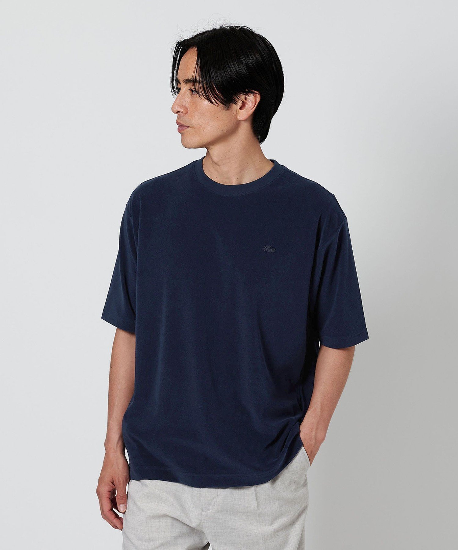 【ビューティ&ユース ユナイテッドアローズ/BEAUTY&YOUTH / UNITED ARROWS / MEN】のLACOSTE for BEAUTY YOUTH 1トーン パイル Tシャツ インテリア・キッズ・メンズ・レディースファッション・服の通販 founy(ファニー) 　ファッション　Fashion　メンズファッション　Fashion for Men　おすすめ　Recommended / Our Picks　カットソー　Cut and Sewn Top　スラックス　Slacks, Dress Pants　デニム　Denim, Jeans Material　ポロシャツ　Polo Shirt, Collared Tee　別注　Limited Edition, Custom Order　NAVY|ID: prp329100004603375 ipo3291000000032743341
