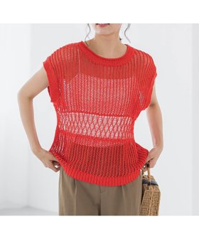 【ドロワット ロートレアモン/Droite Lautreamont】のメッシュニットベスト≪手洗い可能≫ 人気、トレンドファッション・服の通販 founy(ファニー) ファッション Fashion レディースファッション Fashion for Women アウター Coat / Outerwear Collection トップス・カットソー Cut & Sew Tops ニット Knit Tops & Sweaters ベスト&ジレ / 重ね着スタイル Vests & Gilets ワイド Wide, Wide Fit |ID:prp329100004603377