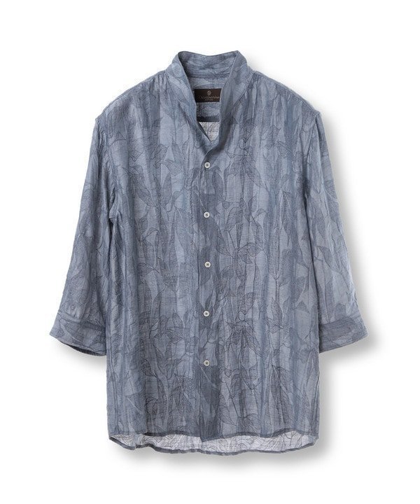 【メンズビギトーキョー/Men's Bigi / MEN】の総柄シアージャカード7分袖オープンカラーシャツ インテリア・キッズ・メンズ・レディースファッション・服の通販 founy(ファニー) https://founy.com/ ファッション Fashion メンズファッション Fashion for Men カフス Cuff Design シンプル Simple, Minimal ジャカード／ジャガード Jacquard, Woven Pattern バランス Balance, Style Balance フィット Fit, Slim Fit リラックス Relax, Relaxed Fit 夏 Summer エレガント 上品 Elegant |ID: prp329100004603385 ipo3291000000032743575