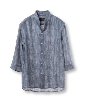 【メンズビギトーキョー/Men's Bigi / MEN】の総柄シアージャカード7分袖オープンカラーシャツ 人気、トレンドファッション・服の通販 founy(ファニー) ファッション Fashion メンズファッション Fashion for Men カフス Cuff Design シンプル Simple, Minimal ジャカード／ジャガード Jacquard, Woven Pattern バランス Balance, Style Balance フィット Fit, Slim Fit リラックス Relax, Relaxed Fit 夏 Summer エレガント 上品 Elegant |ID:prp329100004603385