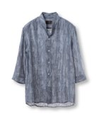 【メンズビギトーキョー/Men's Bigi / MEN】の総柄シアージャカード7分袖オープンカラーシャツ ブルー|ID: prp329100004603385 ipo3291000000032743577
