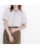【ナチュラル ビューティー ベーシック/NATURAL BEAUTY BASIC】のバイカラートリミングブラウス ピンクベージュベース2|ID: prp329100004603391 ipo3291000000032743662