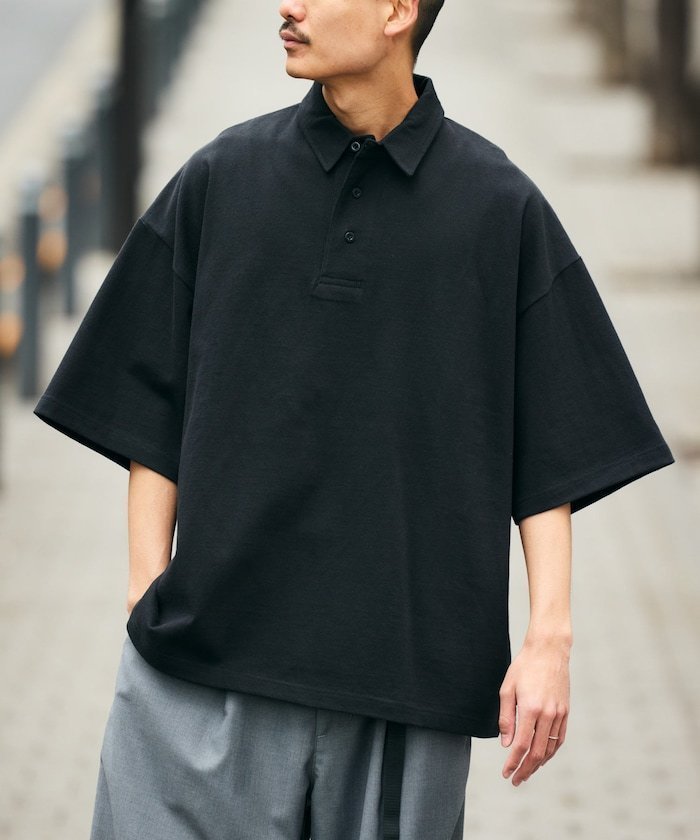 【その他のブランド/Other】の9オンス Heavyweight ビッグシルエット ヘビーウェイト ポロシャツ/オーバーサイズポロ 【限定展開】 25SS インテリア・キッズ・メンズ・レディースファッション・服の通販 founy(ファニー) 　ファッション　Fashion　メンズファッション　Fashion for Men　カーゴパンツ　Cargo Pants, Utility Pants　デニム　Denim, Jeans Material　トレンド　Trend, Trending Now　定番　Standard, Basic Item　人気　Popular, Best Seller　バランス　Balance, Style Balance　ビッグ　Big, Oversized　ベーシック　Basic, Essential　ボトム　Bottoms, Lower Wear　ポロシャツ　Polo Shirt, Collared Tee　S/S・春夏　SS, Spring/Summer, Warm Season　おすすめ　Recommended / Our Picks　夏　Summer　エレガント 上品　Elegant　2025年　2025　2025春夏・S/S　Spring/Summer 2025 SS25　ブラック|ID: prp329100004603393 ipo3291000000032743707