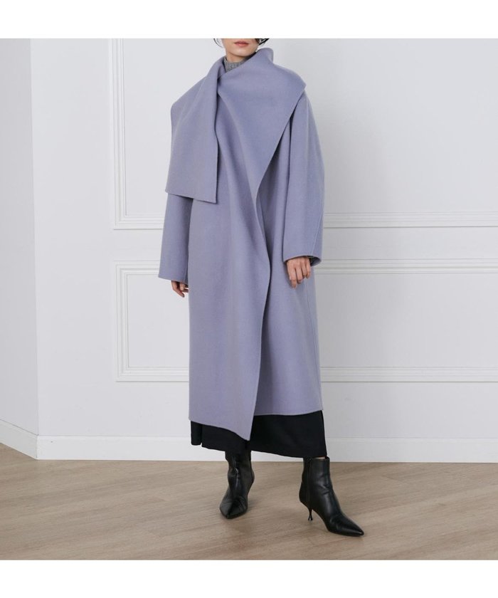 【イネド/INED】のストール風ラップリバーコート《la veille by SUPERIOR CLOSET》 インテリア・キッズ・メンズ・レディースファッション・服の通販 founy(ファニー) https://founy.com/ ファッション Fashion レディースファッション Fashion for Women アウター Coat / Outerwear Collection コート・ロングコート・ピーコート Long Coats, Peacoats & More ストール Stole, Wrap フォルム Silhouette, Form ポケット Pocket, Pocket Detail |ID: prp329100004603400 ipo3291000000032743830