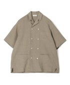 【トゥモローランド/TOMORROWLAND / MEN】のリネン ダブルブレステッド ハーフスリーブシャツ 55 カーキ|ID: prp329100004603412 ipo3291000000032744128