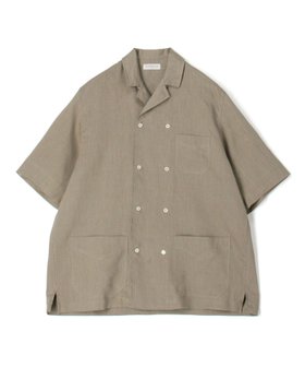 【トゥモローランド/TOMORROWLAND / MEN】のリネン ダブルブレステッド ハーフスリーブシャツ 人気、トレンドファッション・服の通販 founy(ファニー) ファッション Fashion メンズファッション Fashion for Men ダブル Double, Double-Breasted ポケット Pocket, Pocket Detail リネン Linen, Linen Fabric 半袖 Short Sleeve, Half Sleeve 羽織 Haori, Light Jacket |ID:prp329100004603412