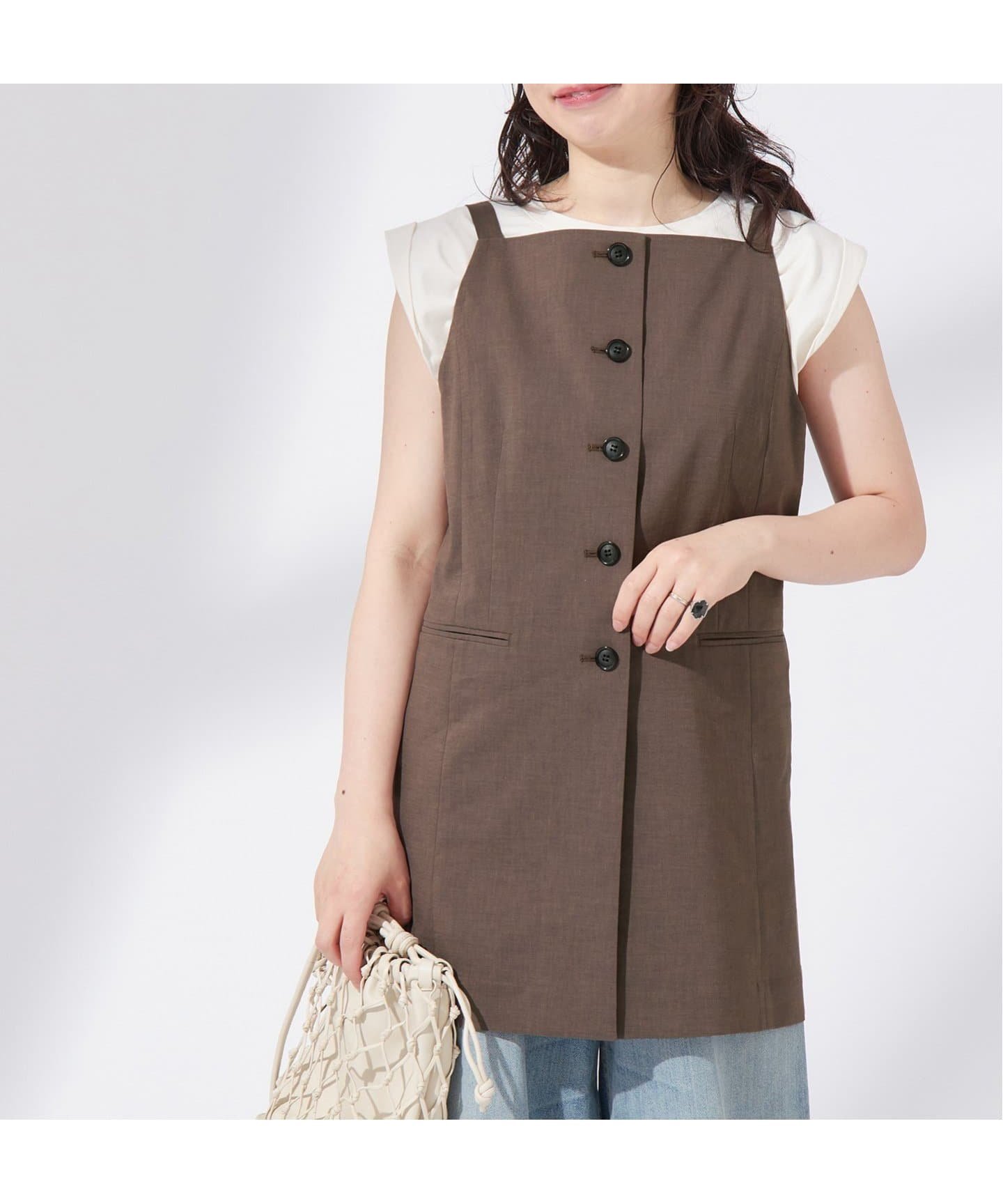 【ジャーナルスタンダード レサージュ/journal standard L'essage】のスクエアネックトップス インテリア・キッズ・メンズ・レディースファッション・服の通販 founy(ファニー) 　ファッション　Fashion　レディースファッション　Fashion for Women　トップス・カットソー　Cut & Sew Tops　2025年　2025　2025春夏・S/S　Spring/Summer 2025 SS25　カットソー　Cut and Sewn Top　キャミソール　Camisole, Spaghetti Strap Top　コンパクト　Compact, Small Size　ストレッチ　Stretch, Stretchy Fabric　ベスト　Vest, Waistcoat　リネン　Linen, Linen Fabric　ブラウン|ID: prp329100004603413 ipo3291000000032744136