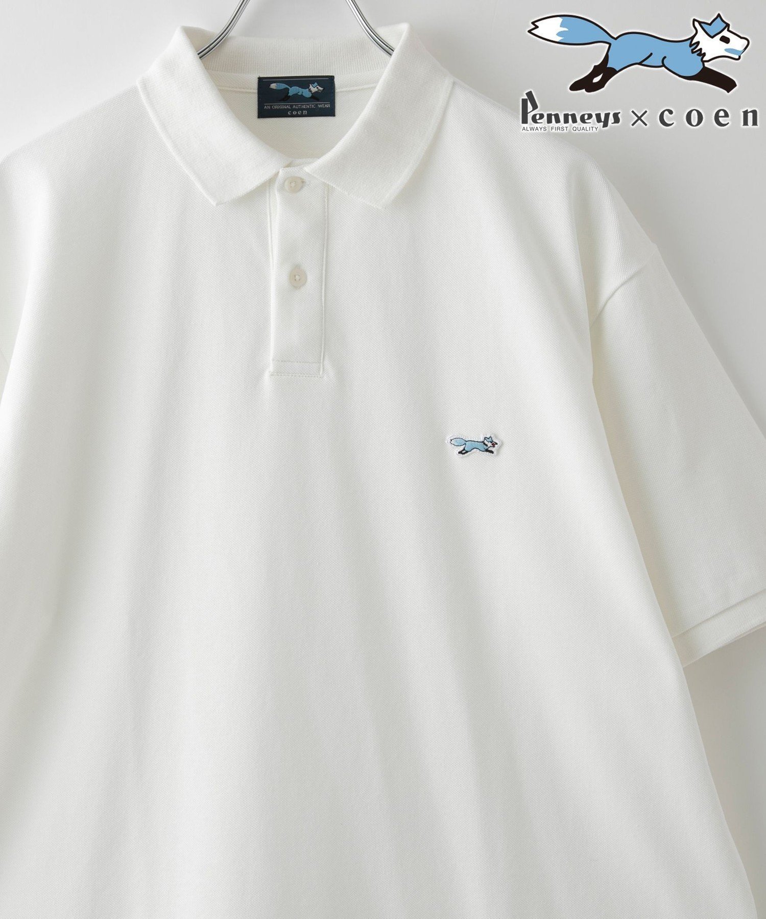 【コーエン/COEN】のPenneys(ぺニーズ)別注ドライカノコポロシャツ 吸水速乾機能付き インテリア・キッズ・メンズ・レディースファッション・服の通販 founy(ファニー) 　ファッション　Fashion　レディースファッション　Fashion for Women　トップス・カットソー　Cut & Sew Tops　シャツ・ブラウス・オフィスカジュアル　Elegant Blouses & Button-Ups　ポロシャツ・きれいめカジュアル　Smart-Casual Polo Tops　コレクション　Collection, Seasonal Line　吸水　Absorbent, Quick-Dry　シンプル　Simple, Minimal　トレンド　Trend, Trending Now　人気　Popular, Best Seller　フォックス　Fox, Fox Fur　ポロシャツ　Polo Shirt, Collared Tee　別注　Limited Edition, Custom Order　メンズ　Men's, Menswear　無地　Plain, Solid Color　リラックス　Relax, Relaxed Fit　ワンポイント　One Point, Statement Accent　おすすめ　Recommended / Our Picks　WHITE|ID: prp329100004603418 ipo3291000000032744327