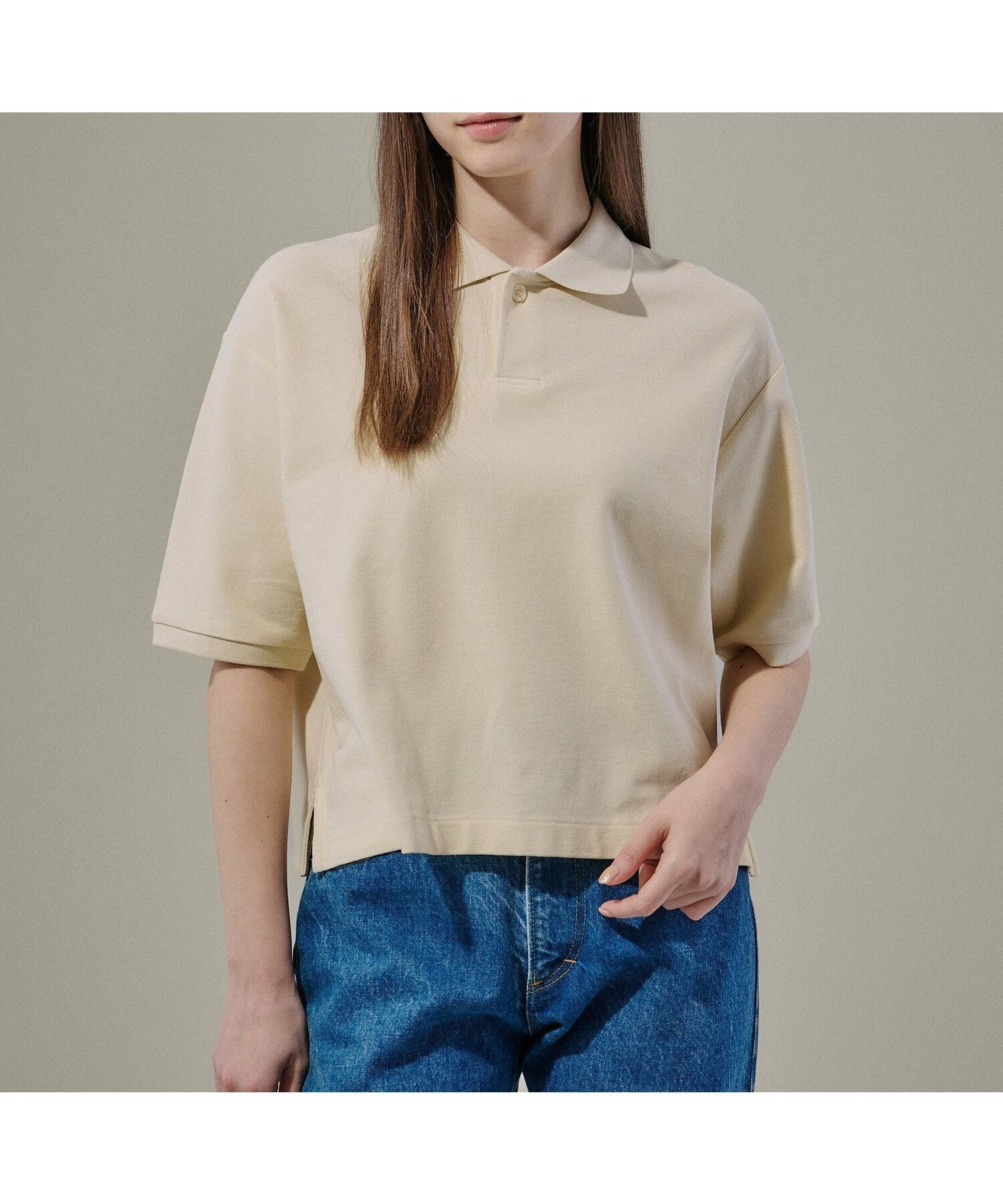 【ビショップ/Bshop】のコットンピケ ショートポロシャツ WOMEN インテリア・キッズ・メンズ・レディースファッション・服の通販 founy(ファニー) 　ファッション　Fashion　レディースファッション　Fashion for Women　トップス・カットソー　Cut & Sew Tops　シャツ・ブラウス・オフィスカジュアル　Elegant Blouses & Button-Ups　ポロシャツ・きれいめカジュアル　Smart-Casual Polo Tops　ショート　Short, Short Length　ストレッチ　Stretch, Stretchy Fabric　バランス　Balance, Style Balance　ポロシャツ　Polo Shirt, Collared Tee　ワイド　Wide, Wide Fit　半袖　Short Sleeve, Half Sleeve　OFFWHITE|ID: prp329100004603421 ipo3291000000032744431