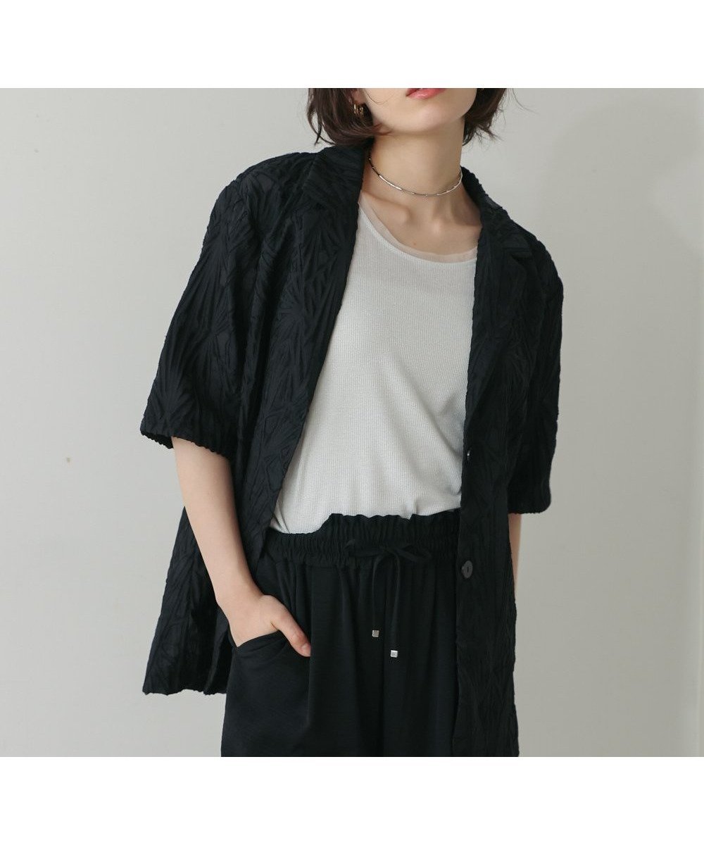 【バブ ブージュルード/Bab Bou Jeloud】のシアーレース五分袖ジャケット インテリア・キッズ・メンズ・レディースファッション・服の通販 founy(ファニー) 　ファッション　Fashion　レディースファッション　Fashion for Women　アウター　Coat / Outerwear Collection　レディースジャケット・軽アウター　Jackets　シアー　Sheer, See-Through　ジャケット　Jacket, Outerwear　再入荷　Restock / Back in Stock　夏　Summer　BLACK|ID: prp329100004603423 ipo3291000000032744465