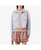 【ラコステ/LACOSTE】の撥水 ショート ワイドシルエット スタンドカラーナイロンブルゾン ライトグレー|ID: prp329100004603443 ipo3291000000032744664