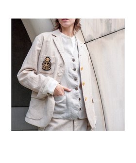 【ナイジェル ケーボン/NIGEL CABOURN】のWOMAN / ラーギッシュブレザー - ウールリネン 人気、トレンドファッション・服の通販 founy(ファニー) ファッション Fashion レディースファッション Fashion for Women ヴィンテージ Vintage Style ジャケット Jacket, Outerwear ハンド Hand, Handmade パターン Pattern, Design Print モチーフ Motif, Design Theme リネン Linen, Linen Fabric |ID:prp329100004603445
