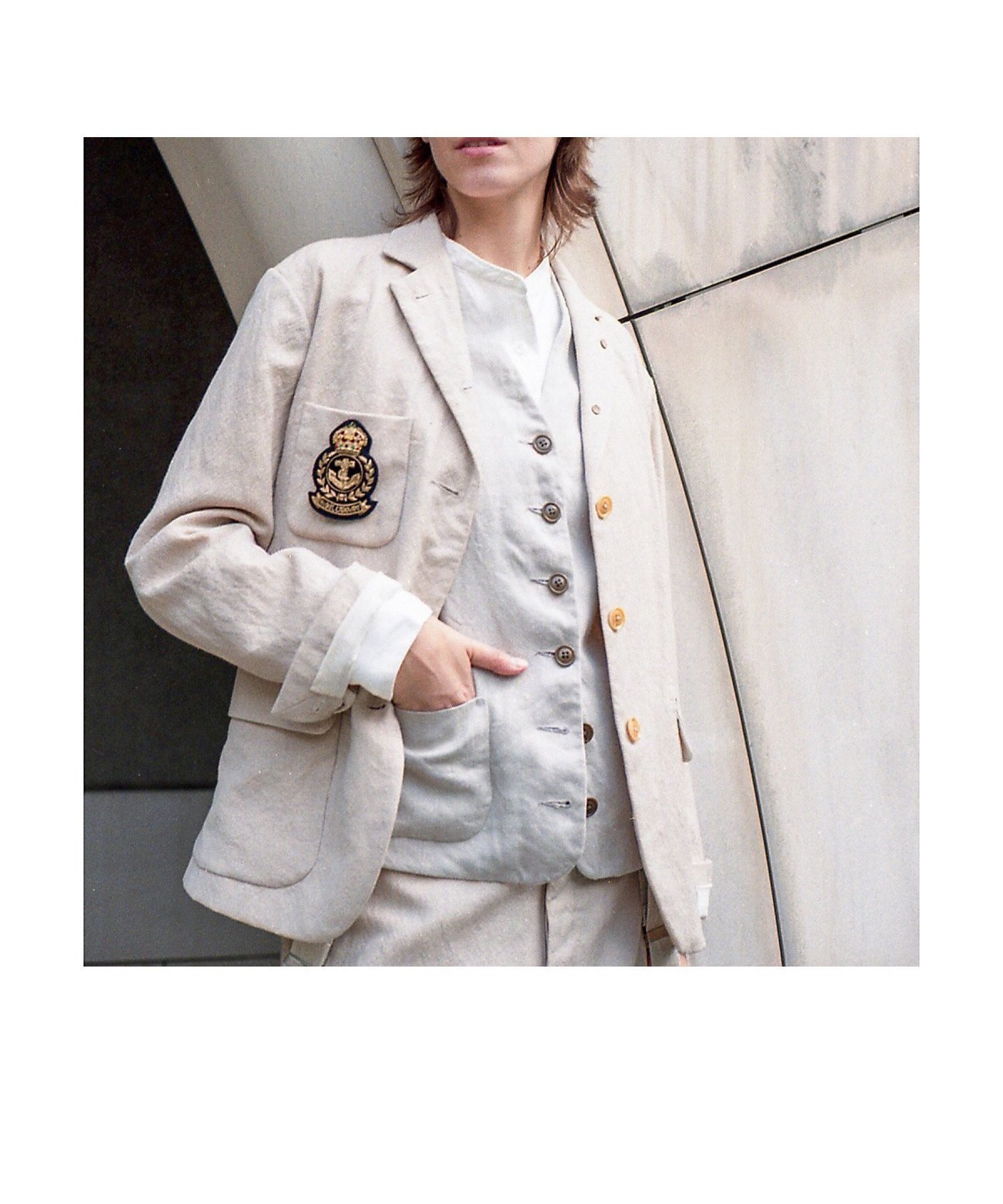 【ナイジェル ケーボン/NIGEL CABOURN】のWOMAN / ラーギッシュブレザー - ウールリネン インテリア・キッズ・メンズ・レディースファッション・服の通販 founy(ファニー) 　ファッション　Fashion　レディースファッション　Fashion for Women　ヴィンテージ　Vintage Style　ジャケット　Jacket, Outerwear　ハンド　Hand, Handmade　パターン　Pattern, Design Print　モチーフ　Motif, Design Theme　リネン　Linen, Linen Fabric　ベージュ|ID: prp329100004603445 ipo3291000000032744677
