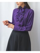 【ナラ カミーチェ/NARACAMICIE】のジョーゼットフリル長袖ブラウス パープル|ID: prp329100004603461 ipo3291000000032744969
