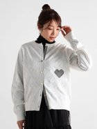 【ヴァン/Vin】の透かし編みハートニットカーディガン オフホワイト|ID: prp329100004603471 ipo3291000000032745164