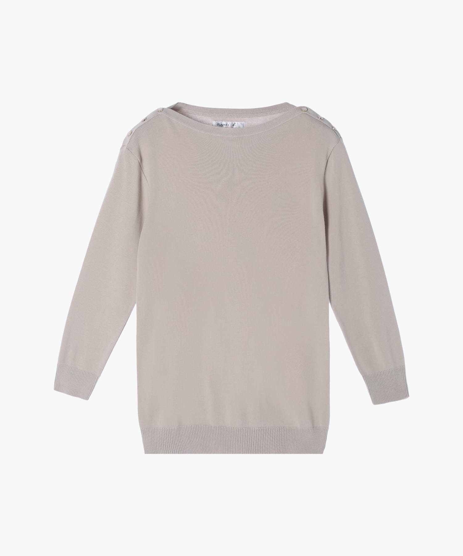 【アニエスベー ファム/agnes b. FEMME】のJ155 TS コットンニットカットソー インテリア・キッズ・メンズ・レディースファッション・服の通販 founy(ファニー) 　ファッション　Fashion　レディースファッション　Fashion for Women　トップス・カットソー　Cut & Sew Tops　ニット　Knit Tops & Sweaters　カットソー・ベーシックTシャツ　Cut-and-Sewn Tops / Stretch Tees & Basics　カットソー　Cut and Sewn Top　フランス　France, French　定番　Standard, Basic Item　グレー系その他|ID: prp329100004603477 ipo3291000000032745392