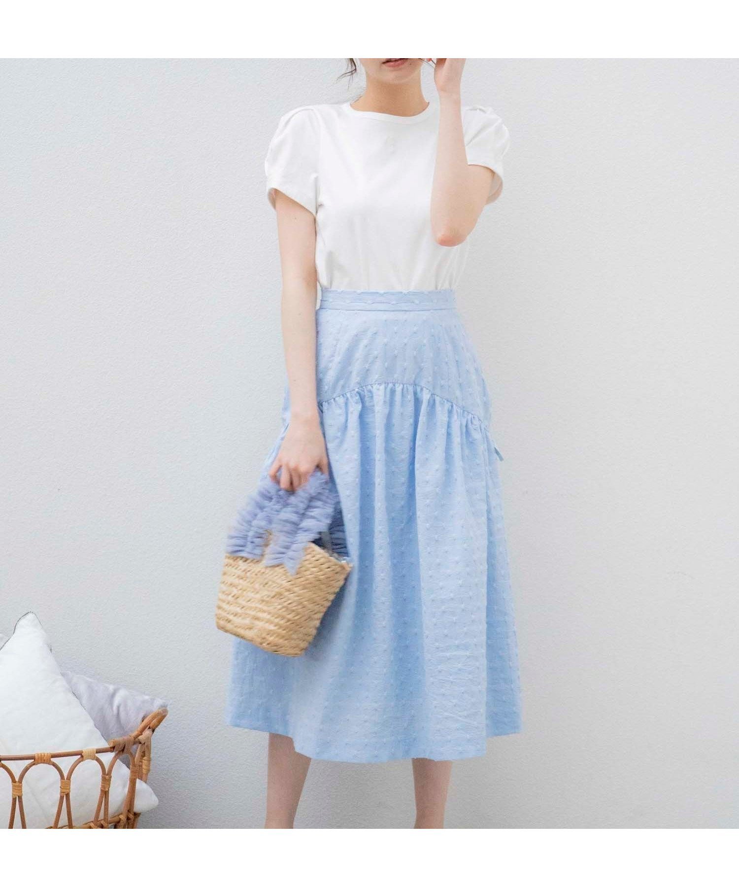 【ノエラ/Noela】のジャカードギャザースカート インテリア・キッズ・メンズ・レディースファッション・服の通販 founy(ファニー) 　ファッション　Fashion　レディースファッション　Fashion for Women　スカート　Skirts　トレンド　Trend, Trending Now　ベスト　Vest, Waistcoat　ポケット　Pocket, Pocket Detail　ブルー|ID: prp329100004603597 ipo3291000000032747424