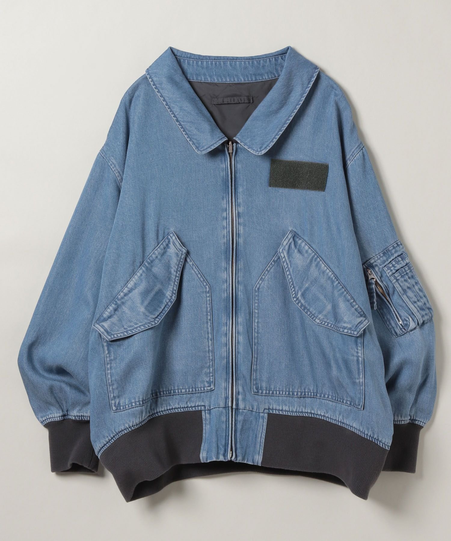 【ジーナシス/JEANASiS】のリバーシブルフライトジャケット インテリア・キッズ・メンズ・レディースファッション・服の通販 founy(ファニー) 　ファッション　Fashion　レディースファッション　Fashion for Women　アウター　Coat / Outerwear Collection　レディースジャケット・軽アウター　Jackets　インナー　Innerwear　ヴィンテージ　Vintage Style　春　Spring　コーティング　Coating, Coated Finish　ショート　Short, Short Length　ジャケット　Jacket, Outerwear　ストーン　Stone, Gem-Like　とろみ　Fluid, Flowy Fabric　デニム　Denim, Jeans Material　ブリーチ　Bleach, Washed Finish　プリント　Print, Printed Pattern　ベーシック　Basic, Essential　ボトム　Bottoms, Lower Wear　ミリタリー　Military, Army Style　リバーシブル　Reversible, Two-Sided　レース　Lace, Lace Fabric　冬　Winter / This Winter　おすすめ　Recommended / Our Picks　ブルー×チャコールグレー|ID: prp329100004603621 ipo3291000000032747897