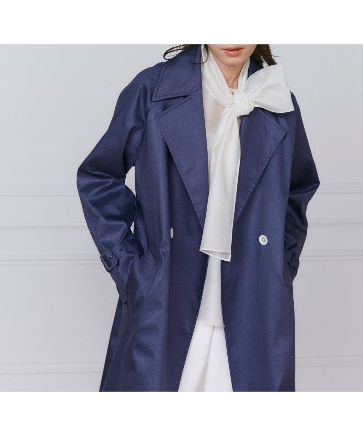 【イネド/INED】のトレンチコート インテリア・キッズ・メンズ・レディースファッション・服の通販 founy(ファニー) 　ファッション　Fashion　レディースファッション　Fashion for Women　アウター　Coat / Outerwear Collection　コート・ロングコート・ピーコート　Long Coats, Peacoats & More　トレンチコート / 春秋の定番アウター　Trench Coats　エレガント 上品　Elegant　ドレス　Dress, One-Piece　バランス　Balance, Style Balance　フォルム　Silhouette, Form　ポケット　Pocket, Pocket Detail　ヴィンテージ　Vintage Style　ブルー|ID: prp329100004603628 ipo3291000000032748004