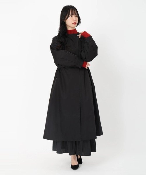 【ストロベリーフィールズ/STRAWBERRY FIELDS】のウエストドローストリングコート インテリア・キッズ・メンズ・レディースファッション・服の通販 founy(ファニー) 　ファッション　Fashion　レディースファッション　Fashion for Women　アウター　Coat / Outerwear Collection　コート・ロングコート・ピーコート　Long Coats, Peacoats & More　ブラック2|ID: prp329100004603633 ipo3291000000032748051