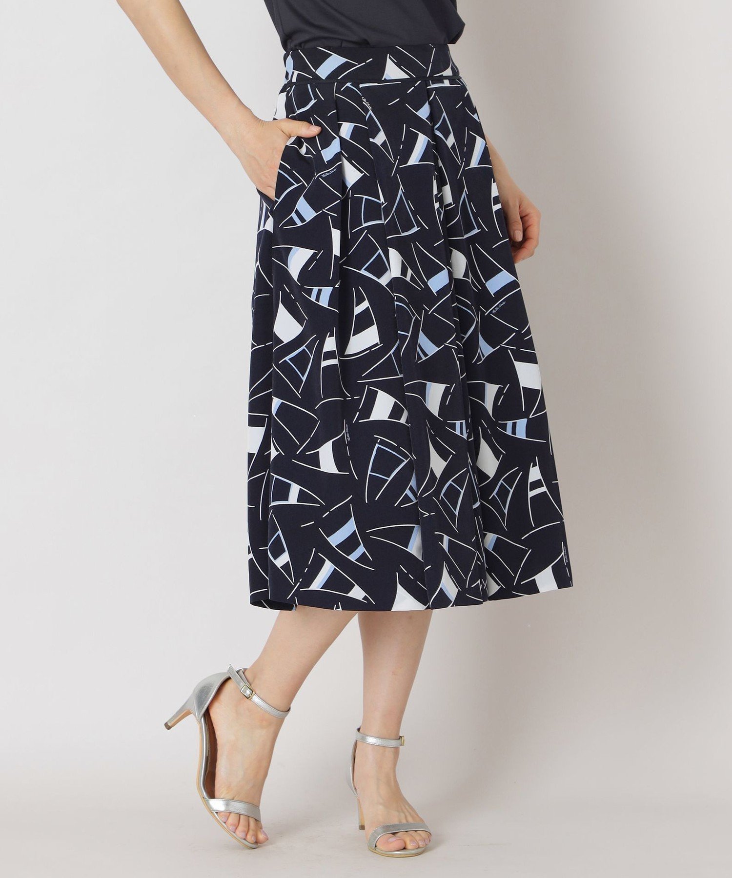 【トゥー ビー シック/TO BE CHIC】のセイルプリント タックスカート 人気、トレンドファッション・服の通販 founy(ファニー) 　ファッション　Fashion　レディースファッション　Fashion for Women　スカート　Skirts　センター　Center, Center Line　フロント　Front, Front Design　ボックス　Boxy, Box Shape　ミックス　Mix, Mixed Style　ヨーク　Yoke, Yoke Design　切替　Switching, Contrast Panel　夏　Summer　 other-1|ID: prp329100004603639 ipo3291000000032748169