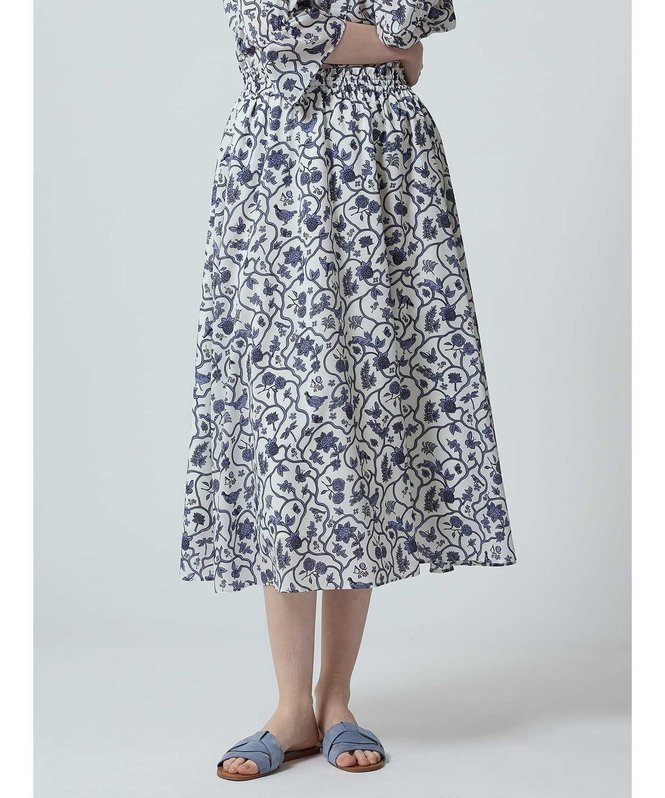 【アクアスキュータム/Aquascutum】のタペストリーPRINT スカート インテリア・キッズ・メンズ・レディースファッション・服の通販 founy(ファニー) 　ファッション　Fashion　レディースファッション　Fashion for Women　スカート　Skirts　イエロー　Yellow　ギャザー　Gathered, Ruffled　セットアップ　Set-Up, Coordinated Outfit　デニム　Denim, Jeans Material　トレンド　Trend, Trending Now　ドレス　Dress, One-Piece　プリント　Print, Printed Pattern　モチーフ　Motif, Design Theme　おすすめ　Recommended / Our Picks　ブルー|ID: prp329100004603643 ipo3291000000032748266
