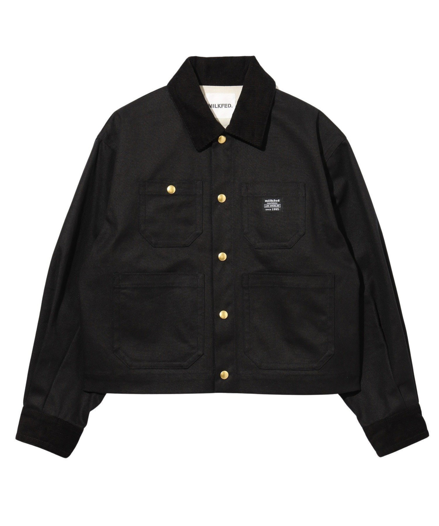 【ミルクフェド/MILKFED.】の【FUDGE3月号掲載商品】CROPPED WORK JACKET MILKFED. インテリア・キッズ・メンズ・レディースファッション・服の通販 founy(ファニー) 　雑誌掲載アイテム　Magazine Picks & Fashion Features　ファッション雑誌　Fashion Magazines　ファッジ　FUDGE　ファッション　Fashion　レディースファッション　Fashion for Women　アウター　Coat / Outerwear Collection　レディースジャケット・軽アウター　Jackets　3月号　March Issue　ガーリー　Girly, Feminine Style　コンパクト　Compact, Small Size　ジャケット　Jacket, Outerwear　バランス　Balance, Style Balance　パッチ　Patch, Appliqué　ボトム　Bottoms, Lower Wear　ワーク　Workwear, Utility Style　今季　This Season, Current Season　雑誌　Magazine, Fashion Magazine　BLACK|ID: prp329100004603675 ipo3291000000032748981