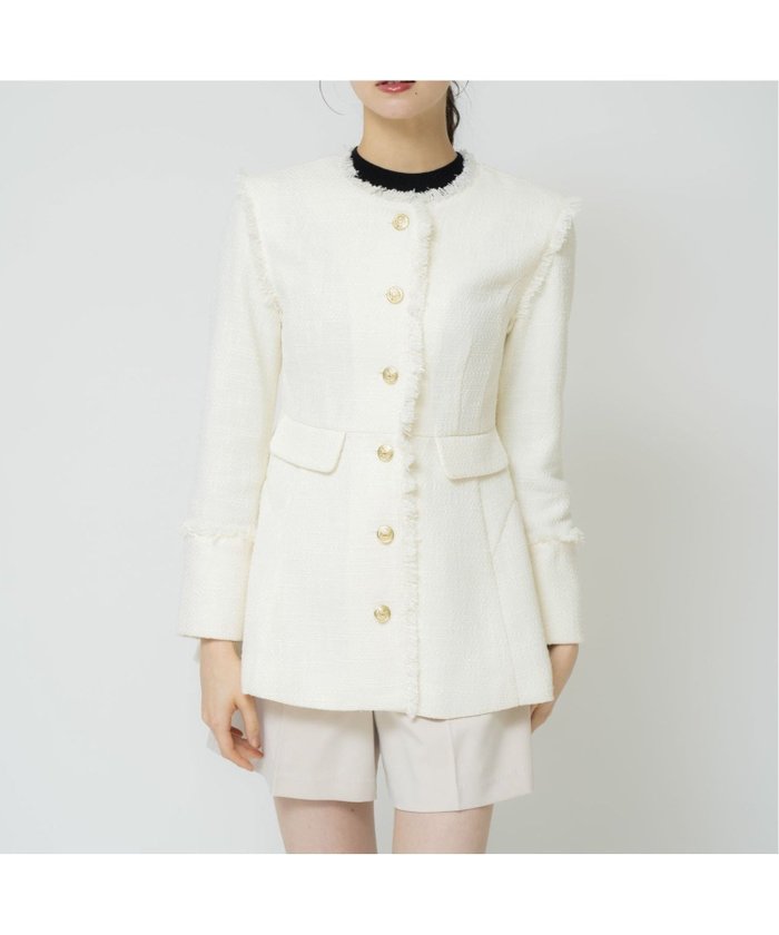 【ノエラ/Noela】の2WAYツイードジャケット インテリア・キッズ・メンズ・レディースファッション・服の通販 founy(ファニー) https://founy.com/ ファッション Fashion レディースファッション Fashion for Women アウター Coat / Outerwear Collection レディースジャケット・軽アウター Jackets ジャケット Jacket, Outerwear ツイード Twill, Twill Weave バランス Balance, Style Balance ポケット Pocket, Pocket Detail ミドル Middle Length, Mid Height ロング Long, Long-Length エレガント 上品 Elegant 切替 Switching, Contrast Panel |ID: prp329100004603676 ipo3291000000032748993