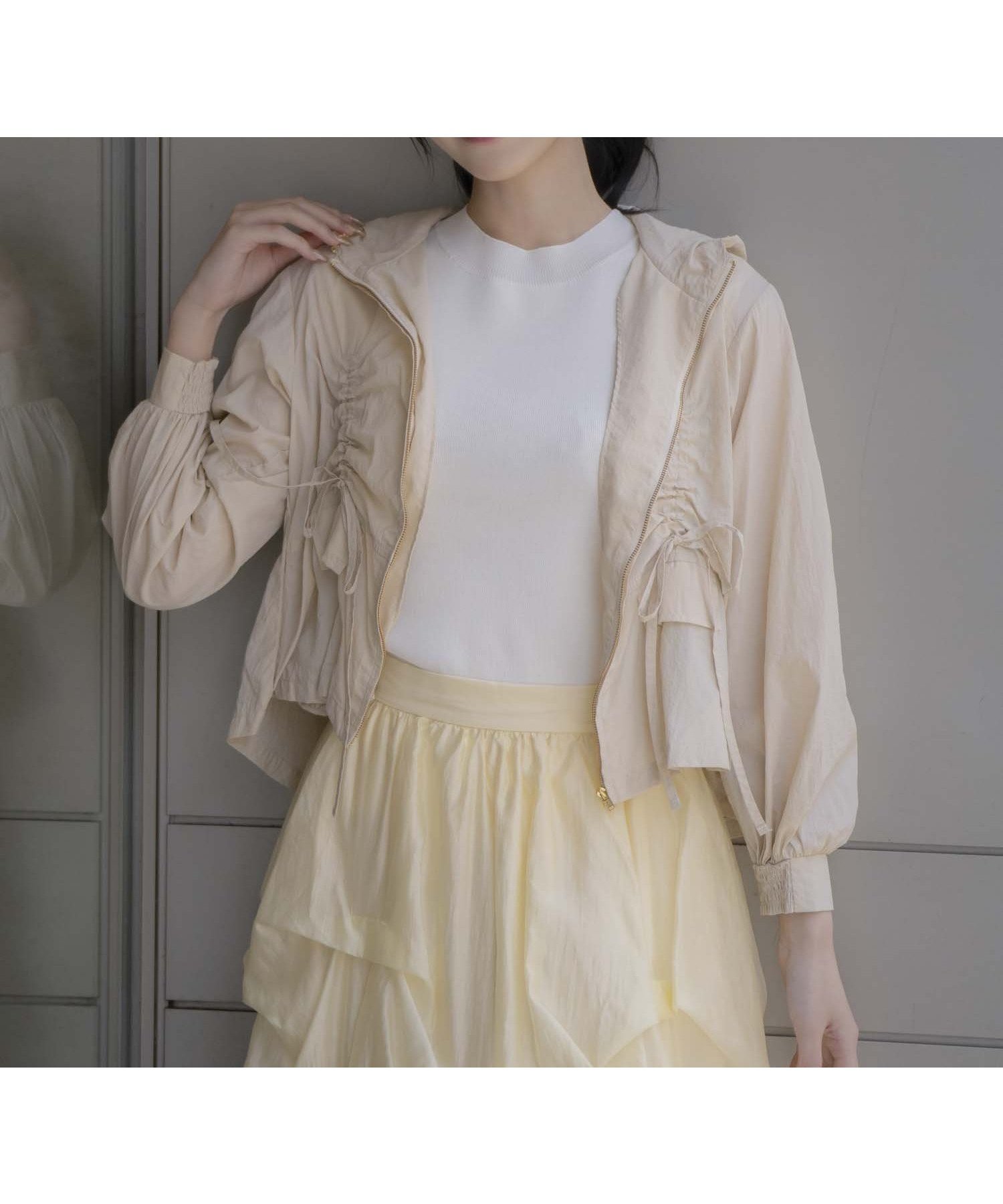 【ノエラ/Noela】のドロストワッシャーマウンテンパーカー インテリア・キッズ・メンズ・レディースファッション・服の通販 founy(ファニー) 　ファッション　Fashion　レディースファッション　Fashion for Women　トップス・カットソー　Cut & Sew Tops　レディースパーカー・カジュアルフーディー　Casual Hoodies & Sweatshirts　ポケット　Pocket, Pocket Detail　ベージュ|ID: prp329100004603677 ipo3291000000032749038