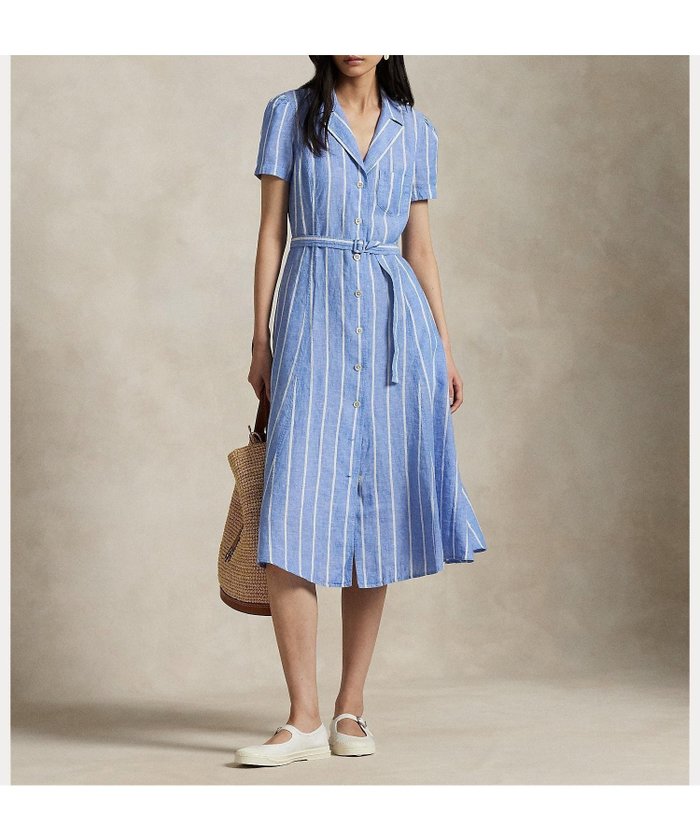 【ラルフローレン/RALPH LAUREN】のストライプド ベルテッド リネン Aライン シャツドレス インテリア・キッズ・メンズ・レディースファッション・服の通販 founy(ファニー) https://founy.com/ ファッション Fashion レディースファッション Fashion for Women トップス・カットソー Cut & Sew Tops シャツ・ブラウス・オフィスカジュアル Elegant Blouses & Button-Ups ワンピース Dresses フォーマル・パーティードレス・結婚式用ドレス Elegant & Casual Dresses クラシック Classic, Timeless Style シャーリング Shirring, Ruched ストライプ Stripe, Striped Pattern ドレス Dress, One-Piece パッチ Patch, Appliqué ポケット Pocket, Pocket Detail モチーフ Motif, Design Theme リネン Linen, Linen Fabric 半袖 Short Sleeve, Half Sleeve |ID: prp329100004603737 ipo3291000000032750704
