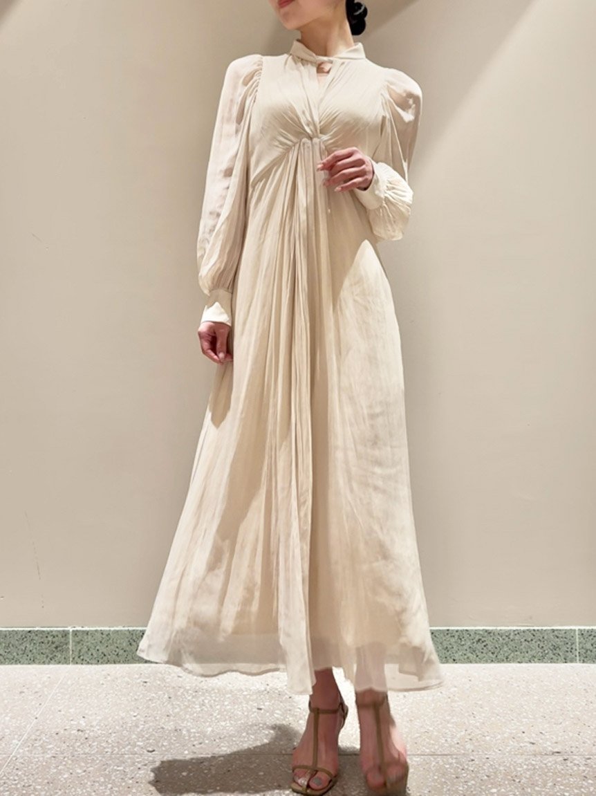 【スナイデル/SNIDEL】のフロントツイストワンピース 人気、トレンドファッション・服の通販 founy(ファニー) 　ファッション　Fashion　レディースファッション　Fashion for Women　ワンピース　Dresses　おすすめ　Recommended / Our Picks　とろみ　Fluid, Flowy Fabric　ウェーブ　Wavy Pattern　エレガント 上品　Elegant　シアー　Sheer, See-Through　ツイスト　Tweed, Tweed Fabric　トレンド　Trend, Trending Now　ドレープ　Drape, Draping Fabric　フロント　Front, Front Design　ロング　Long, Long-Length　ワッシャー　Washer, Crinkled Finish　今季　This Season, Current Season　 other-1|ID: prp329100004603757 ipo3291000000032751046