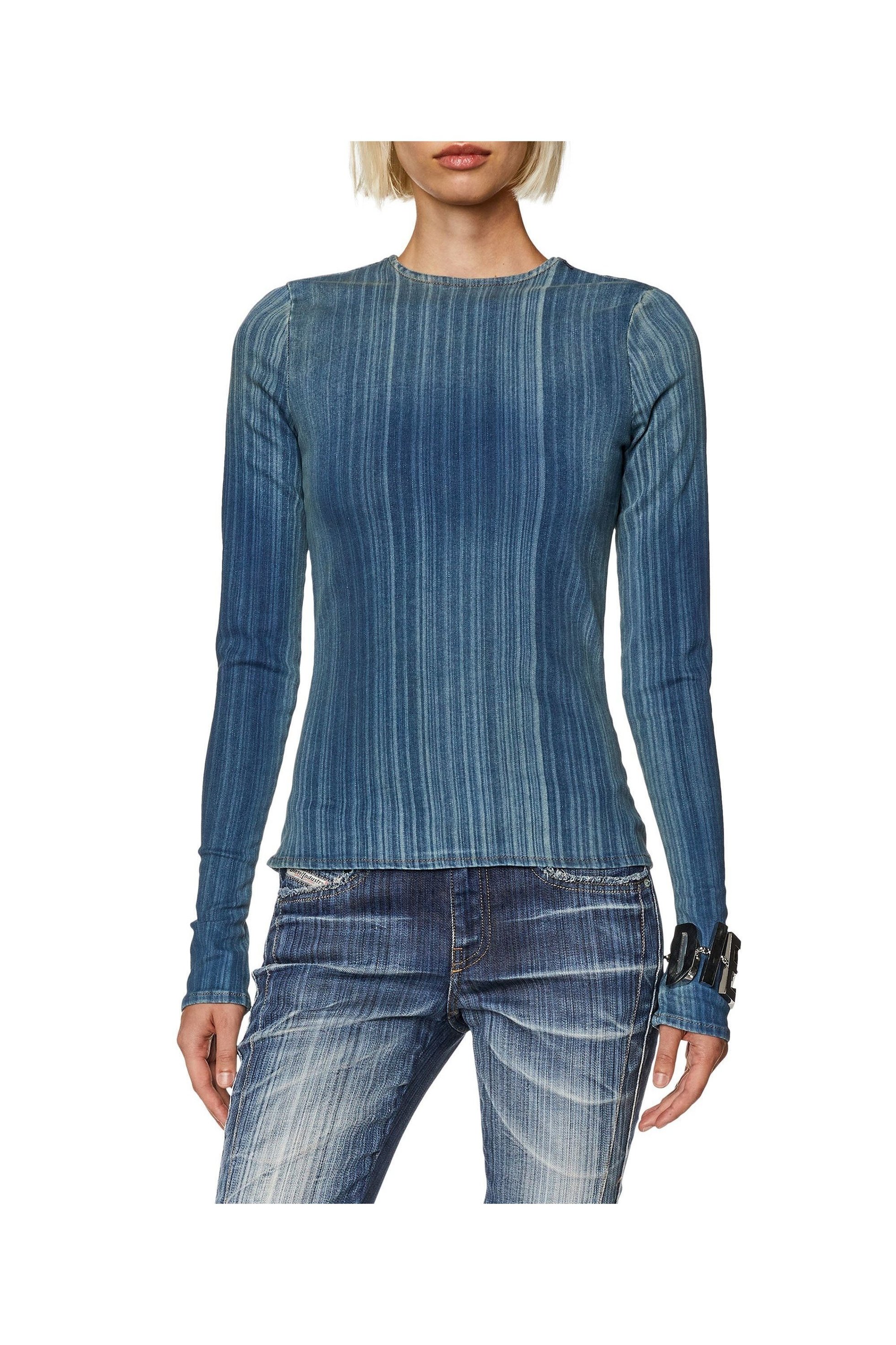【ディーゼル/DIESEL】のレディース 長袖トップス インディゴ インテリア・キッズ・メンズ・レディースファッション・服の通販 founy(ファニー) 　ファッション　Fashion　レディースファッション　Fashion for Women　トップス・カットソー　Cut & Sew Tops　インディゴ　Indigo Denim　インナー　Innerwear　カーディガン　Cardigan, Knitwear　ストレッチ　Stretch, Stretchy Fabric　スリム　Slim, Slim Fit　デニム　Denim, Jeans Material　フィット　Fit, Slim Fit　リアル　Real, Realistic　長袖　Long Sleeve, Full Sleeve　インディゴブルー|ID: prp329100004603759 ipo3291000000032751104