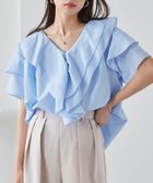 【ラナン/Ranan】のRanan/ビッグカラーフリルハーフスリーブブラウス 人気、トレンドファッション・服の通販 founy(ファニー) ファッション Fashion レディースファッション Fashion for Women トップス・カットソー Cut & Sew Tops シャツ・ブラウス・オフィスカジュアル Elegant Blouses & Button-Ups ギャザー Gathered, Ruffled スキニー Skinny, Slim Fit ダウン Down, Puffer チュニック Tunic, Long Top デコルテ Décolleté, Neckline デニム Denim, Jeans Material トレンド Trend, Trending Now フリル Frill, Ruffle ポケット Pocket, Pocket Detail ラッフル Ruffle, Frill レギンス Leggings, Stretch Pants ワイド Wide, Wide Fit おすすめ Recommended / Our Picks thumbnail ブルー|ID: prp329100004603761 ipo3291000000033548215