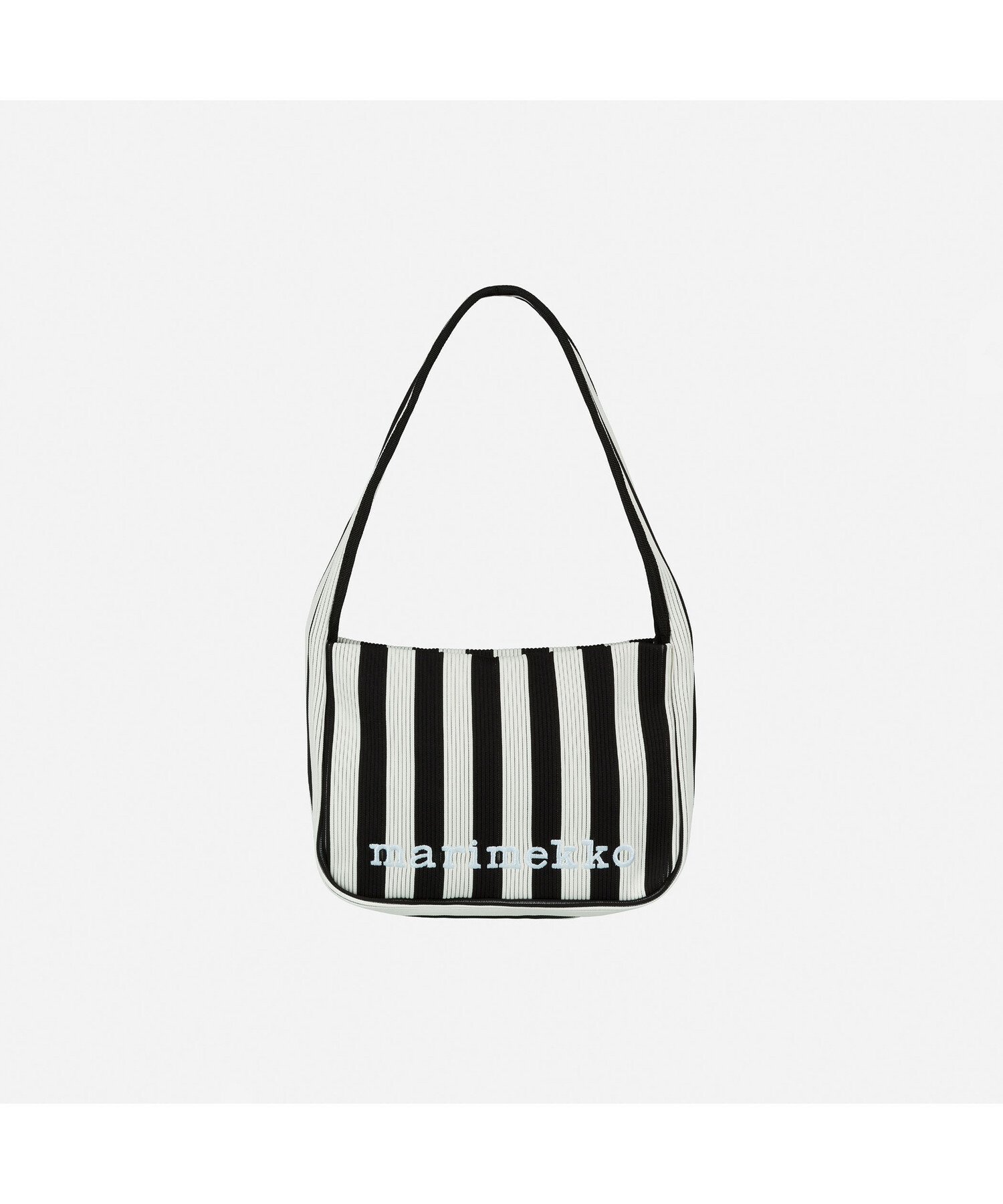 【マリメッコ/marimekko】のKnitted Shoulderbag Merirosvo ショルダーバッグ インテリア・キッズ・メンズ・レディースファッション・服の通販 founy(ファニー) 　ファッション　Fashion　レディースファッション　Fashion for Women　トップス・カットソー　Cut & Sew Tops　ニット　Knit Tops & Sweaters　バッグ　Bags　ストライプ　Stripe, Striped Pattern　スマート　Smart, Elegant　フォルム　Silhouette, Form　フロント　Front, Front Design　財布　Wallet, Purse　ブラック×オフホワイト|ID: prp329100004603779 ipo3291000000032751390
