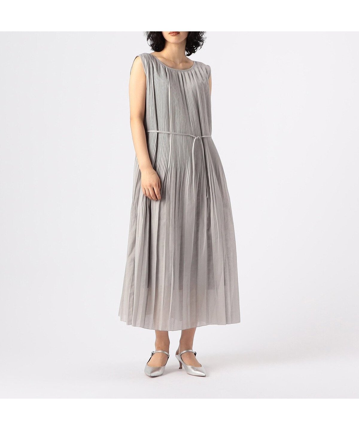 【コムサ/COMME CA】のラミーポリエステル プリーツドレス インテリア・キッズ・メンズ・レディースファッション・服の通販 founy(ファニー) 　ファッション　Fashion　レディースファッション　Fashion for Women　ワンピース　Dresses　フォーマル・パーティードレス・結婚式用ドレス　Elegant & Casual Dresses　エアリー　Airy Texture　サマー　Summer, Summer Style　タンブラー　Tumbler, Travel Mug　ドレス　Dress, One-Piece　フレア　Flare, Flared　プリーツ　Pleats, Pleated　ミックス　Mix, Mixed Style　エレガント 上品　Elegant　03:ライトグレー|ID: prp329100004603781 ipo3291000000032751428