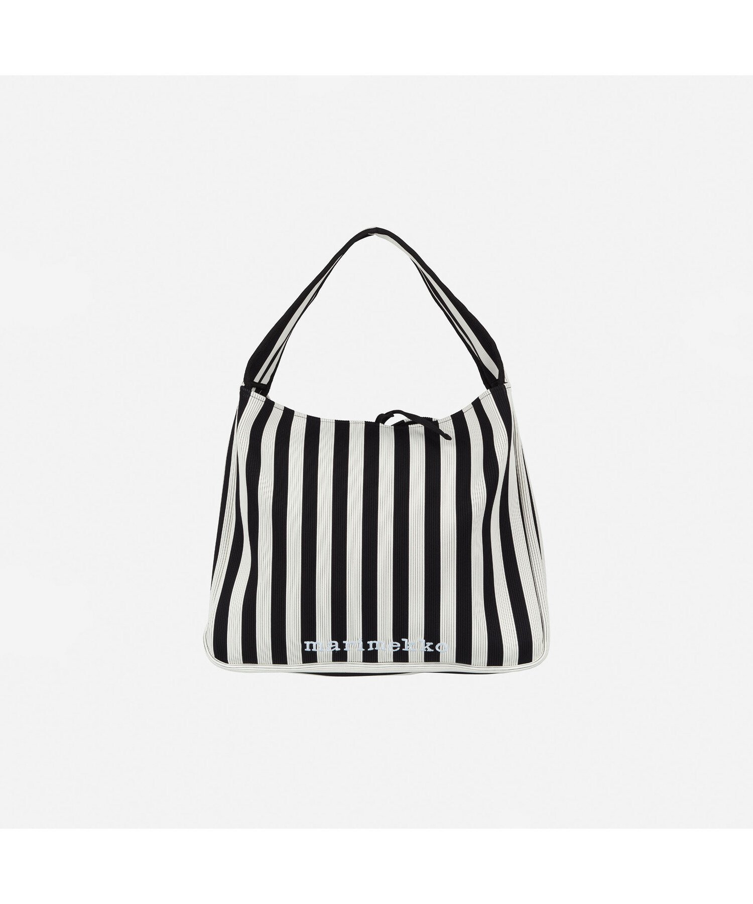【マリメッコ/marimekko】のKnitted Bag Large Merirosvo ショルダーバッグ インテリア・キッズ・メンズ・レディースファッション・服の通販 founy(ファニー) 　ファッション　Fashion　レディースファッション　Fashion for Women　トップス・カットソー　Cut & Sew Tops　ニット　Knit Tops & Sweaters　バッグ　Bags　ストライプ　Stripe, Striped Pattern　ラップ　Wrap, Wrap Design　旅行　Travel　ブラック×オフホワイト|ID: prp329100004603811 ipo3291000000032751771