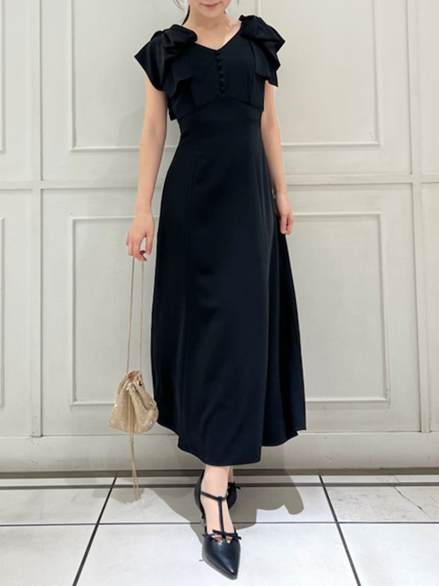 【スナイデル/SNIDEL】のリボンショルダードレス 人気、トレンドファッション・服の通販 founy(ファニー) 　ファッション　Fashion　レディースファッション　Fashion for Women　ワンピース　Dresses　フォーマル・パーティードレス・結婚式用ドレス　Elegant & Casual Dresses　オケージョン　Occasion Wear　春　Spring　今季　This Season, Current Season　シンプル　Simple, Minimal　トレンド　Trend, Trending Now　ドレス　Dress, One-Piece　定番　Standard, Basic Item　人気　Popular, Best Seller　フィット　Fit, Slim Fit　フロント　Front, Front Design　おすすめ　Recommended / Our Picks　エレガント 上品　Elegant　 other-1|ID: prp329100004603844 ipo3291000000032752252