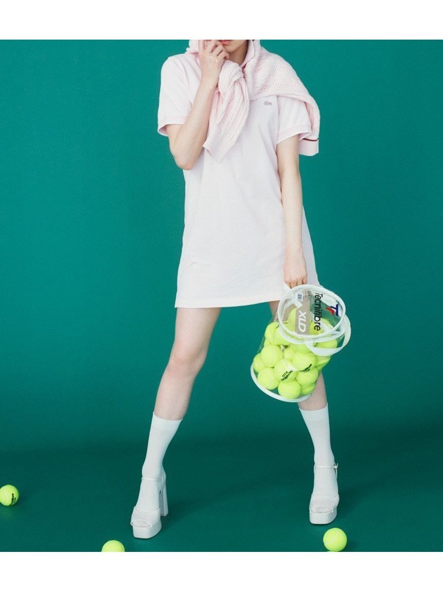 【スナイデル/SNIDEL】のLACOSTE/ポロワンピース インテリア・キッズ・メンズ・レディースファッション・服の通販 founy(ファニー) 　ファッション　Fashion　レディースファッション　Fashion for Women　ワンピース　Dresses　春　Spring　クラシカル　Classical, Vintage-Inspired　シンプル　Simple, Minimal　ストレート　Straight, Straight Cut　スポーツ　Sports, Activewear　人気　Popular, Best Seller　パステル　Pastel, Soft Color　フォーマル　Formal, Dressy　ボーダー　Border, Stripe　ポロシャツ　Polo Shirt, Collared Tee　半袖　Short Sleeve, Half Sleeve　S/S・春夏　SS, Spring/Summer, Warm Season　おすすめ　Recommended / Our Picks　夏　Summer　PNK[066]|ID: prp329100004603851 ipo3291000000032752309
