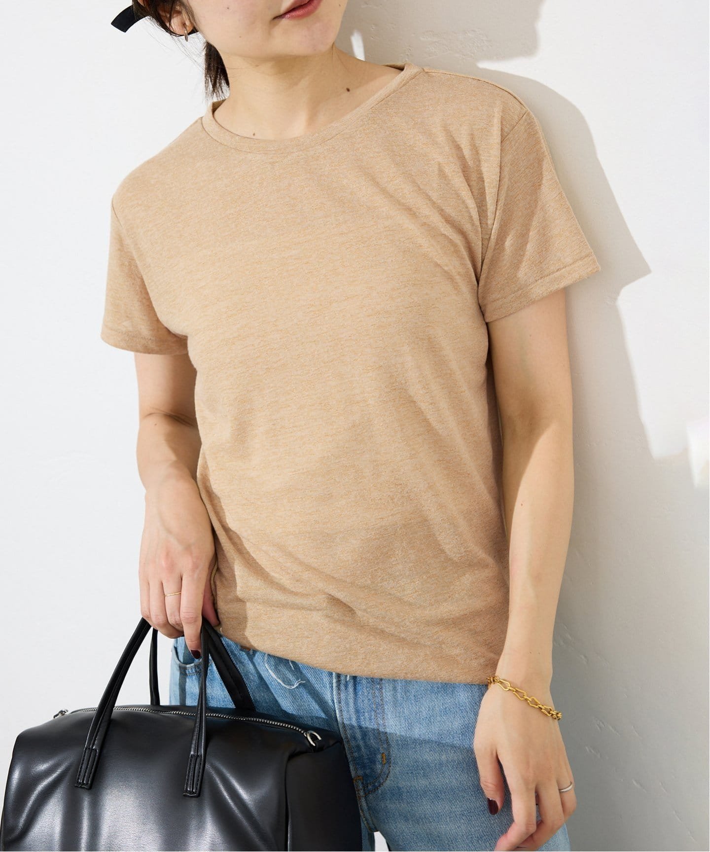 【スローブ イエナ/SLOBE IENA】の《追加2》スラブ5分袖TEE インテリア・キッズ・メンズ・レディースファッション・服の通販 founy(ファニー) 　ファッション　Fashion　レディースファッション　Fashion for Women　トップス・カットソー　Cut & Sew Tops　2025年　2025　2025-2026秋冬・A/W　Autumn/Winter 2025–26 AW25–26　ベージュ|ID: prp329100004603852 ipo3291000000033371768