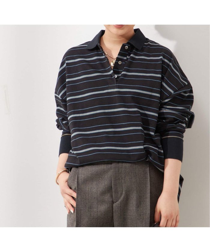 【ジャーナルスタンダード レサージュ/journal standard L'essage】のポロシャツロングスリーブプルオーバー インテリア・キッズ・メンズ・レディースファッション・服の通販 founy(ファニー) https://founy.com/ ファッション Fashion レディースファッション Fashion for Women トップス・カットソー Cut & Sew Tops シャツ・ブラウス・オフィスカジュアル Elegant Blouses & Button-Ups ポロシャツ・きれいめカジュアル Smart-Casual Polo Tops カジュアルプルオーバー・ニットトップス Pullovers & Knit Tops / Casual Pullovers 2025年 2025 2025-2026秋冬・A/W Autumn/Winter 2025–26 AW25–26 カットソー Cut and Sewn Top スリーブ Sleeve, Long Sleeve / Short Sleeve トレンド Trend, Trending Now ボーダー Border, Stripe ポロシャツ Polo Shirt, Collared Tee ロング Long, Long-Length |ID: prp329100004603863 ipo3291000000032752467