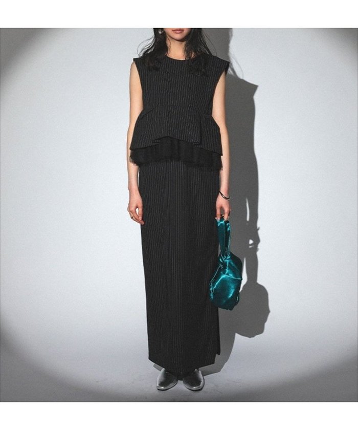 【その他のブランド/Other】のpinstripe peplum setup dress インテリア・キッズ・メンズ・レディースファッション・服の通販 founy(ファニー) https://founy.com/ ファッション Fashion レディースファッション Fashion for Women ワンピース Dresses フォーマル・パーティードレス・結婚式用ドレス Elegant & Casual Dresses ストライプ Stripe, Striped Pattern セットアップ Set-Up, Coordinated Outfit チュール Tulip, Tulip Motif ペプラム Peplum, Flared Hem ポケット Pocket, Pocket Detail マニッシュ Mannish, Boyish |ID: prp329100004603871 ipo3291000000032752575