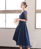 【その他のブランド/Other】の袖レースウエストモチーフワンピース 結婚式ドレス ネイビー|ID: prp329100004603886 ipo3291000000032752782