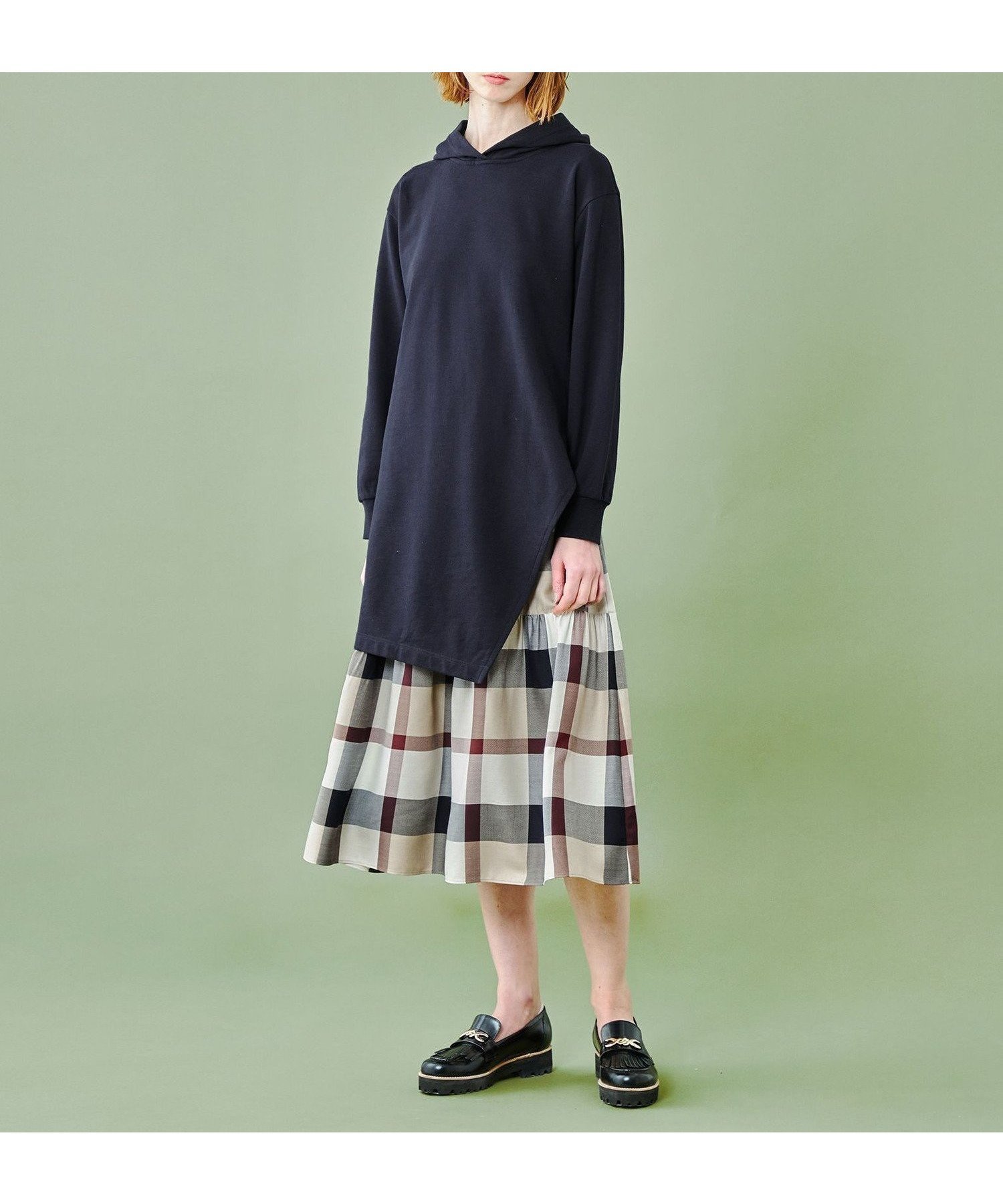 【ブルーレーベル クレストブリッジ/BLUE LABEL CRESTBRIDGE】の【WEB限定】コットンミニ裏毛レイヤードドレス インテリア・キッズ・メンズ・レディースファッション・服の通販 founy(ファニー) 　ファッション　Fashion　レディースファッション　Fashion for Women　ワンピース　Dresses　フォーマル・パーティードレス・結婚式用ドレス　Elegant & Casual Dresses　スリット　Slit, Slit Detail　チュニック　Tunic, Long Top　ドレス　Dress, One-Piece　ネイビー|ID: prp329100004603887 ipo3291000000032752808