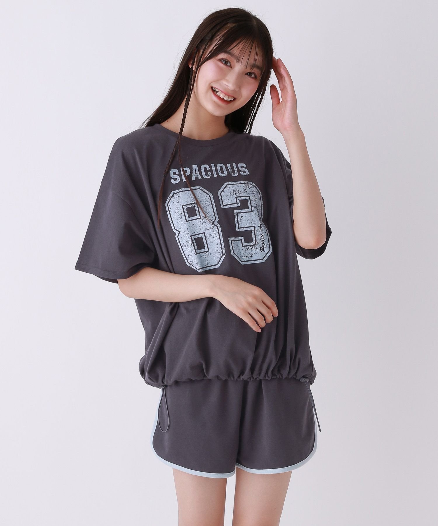 【レピピアルマリオ/repipi armario / KIDS】のナンバリングセットアップ インテリア・キッズ・メンズ・レディースファッション・服の通販 founy(ファニー) 　ファッション　Fashion　キッズファッション　Fashion for Kids　セットアップ　Set-Up, Coordinated Outfit　ドローコード　Drawcord, Drawstring Cord　フロント　Front, Front Design　ボトム　Bottoms, Lower Wear　チャコールグレー19|ID: prp329100004603939 ipo3291000000032753732