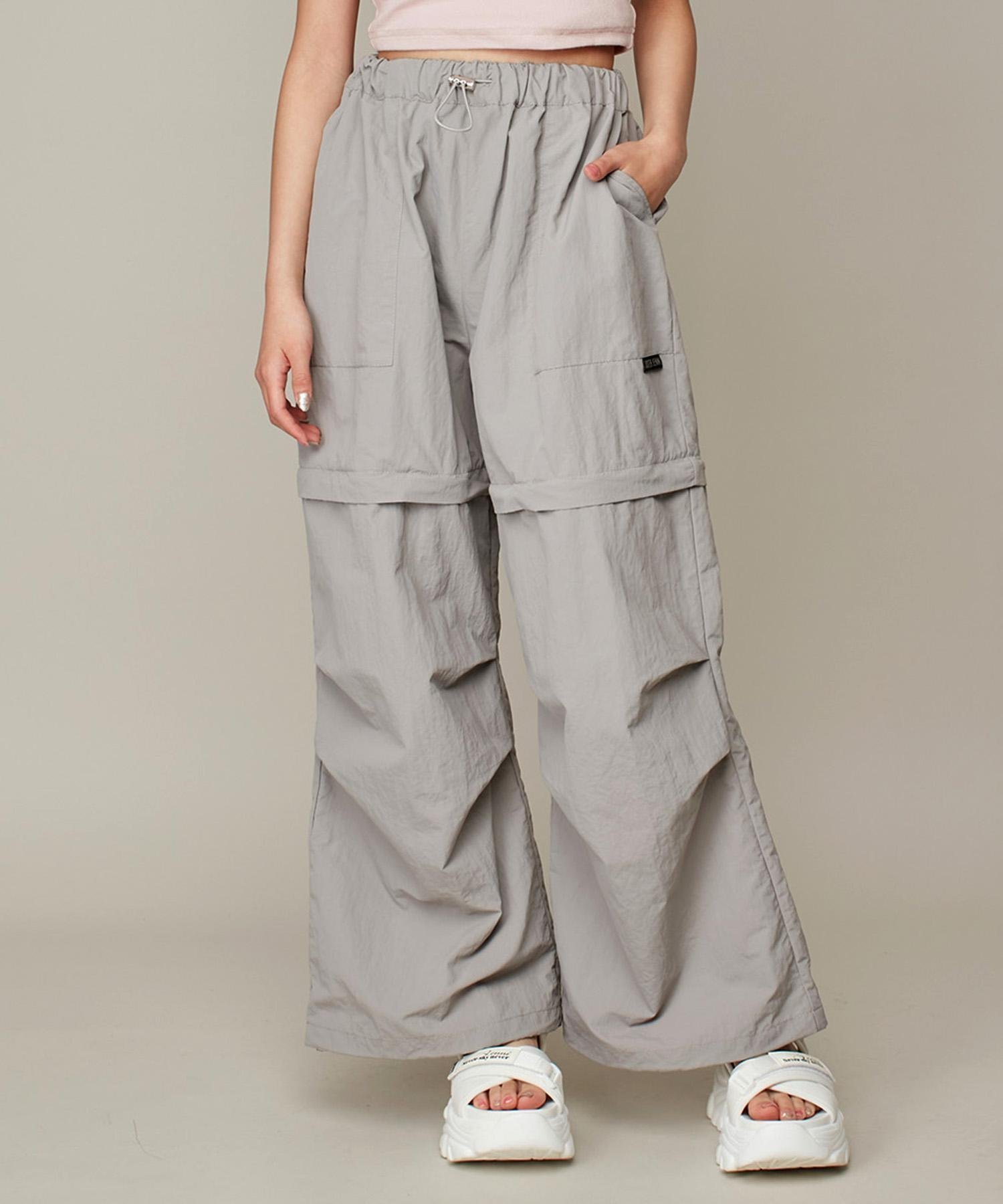 【その他のブランド/Other】の【ウエスト調整可】3wayタフタカーゴパンツ ロングパンツ ショートパンツ インテリア・キッズ・メンズ・レディースファッション・服の通販 founy(ファニー) 　ファッション　Fashion　キッズファッション　Fashion for Kids　ボトムス　Bottoms　アウトドア　Outdoor Clothing　ショート　Short, Short Length　スピンドル　Spindle, Drawcord　ロング　Long, Long-Length　人気　Popular, Best Seller　グレー|ID: prp329100004603957 ipo3291000000033462398