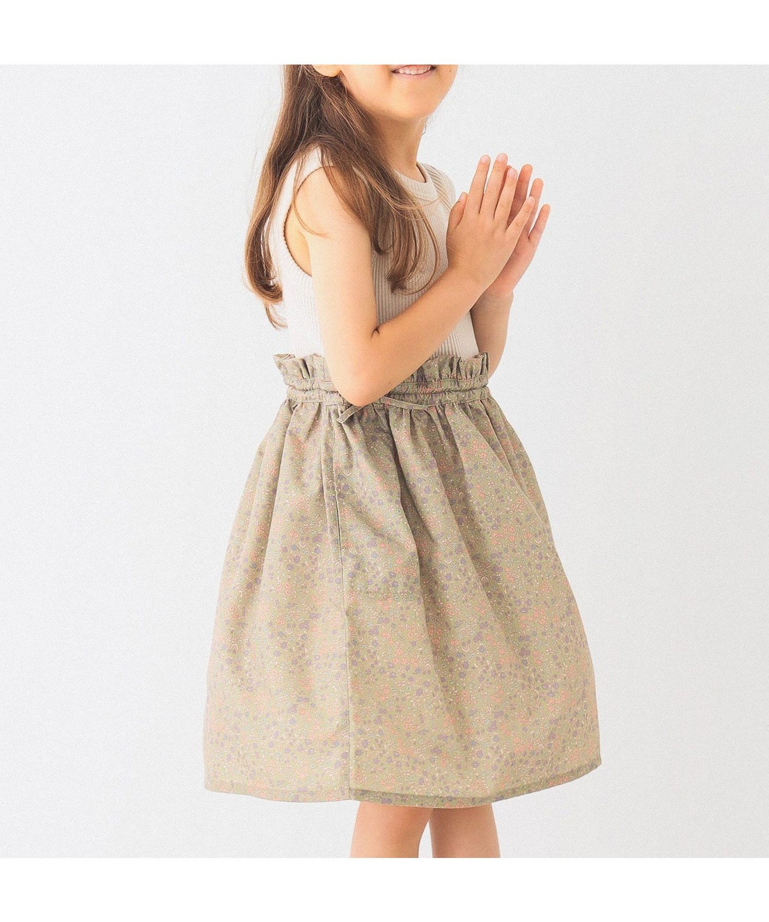 【ビームス/BEAMS / KIDS】のフラワー切り替え ノースリーブ ワンピース(90~150cm) インテリア・キッズ・メンズ・レディースファッション・服の通販 founy(ファニー) 　ファッション　Fashion　キッズファッション　Fashion for Kids　ワンピース　Dresses　ギャザー　Gathered, Ruffled　サマー　Summer, Summer Style　タンク　Tank Top, Sleeveless Top　ドッキング　Docking, Mixed Material　ノースリーブ　Sleeveless, No-Sleeve　フェミニン　Feminine, Girly　フラワー　Flower, Floral　リボン　Ribbon, Bow　OFF_WHITE|ID: prp329100004603966 ipo3291000000033493245