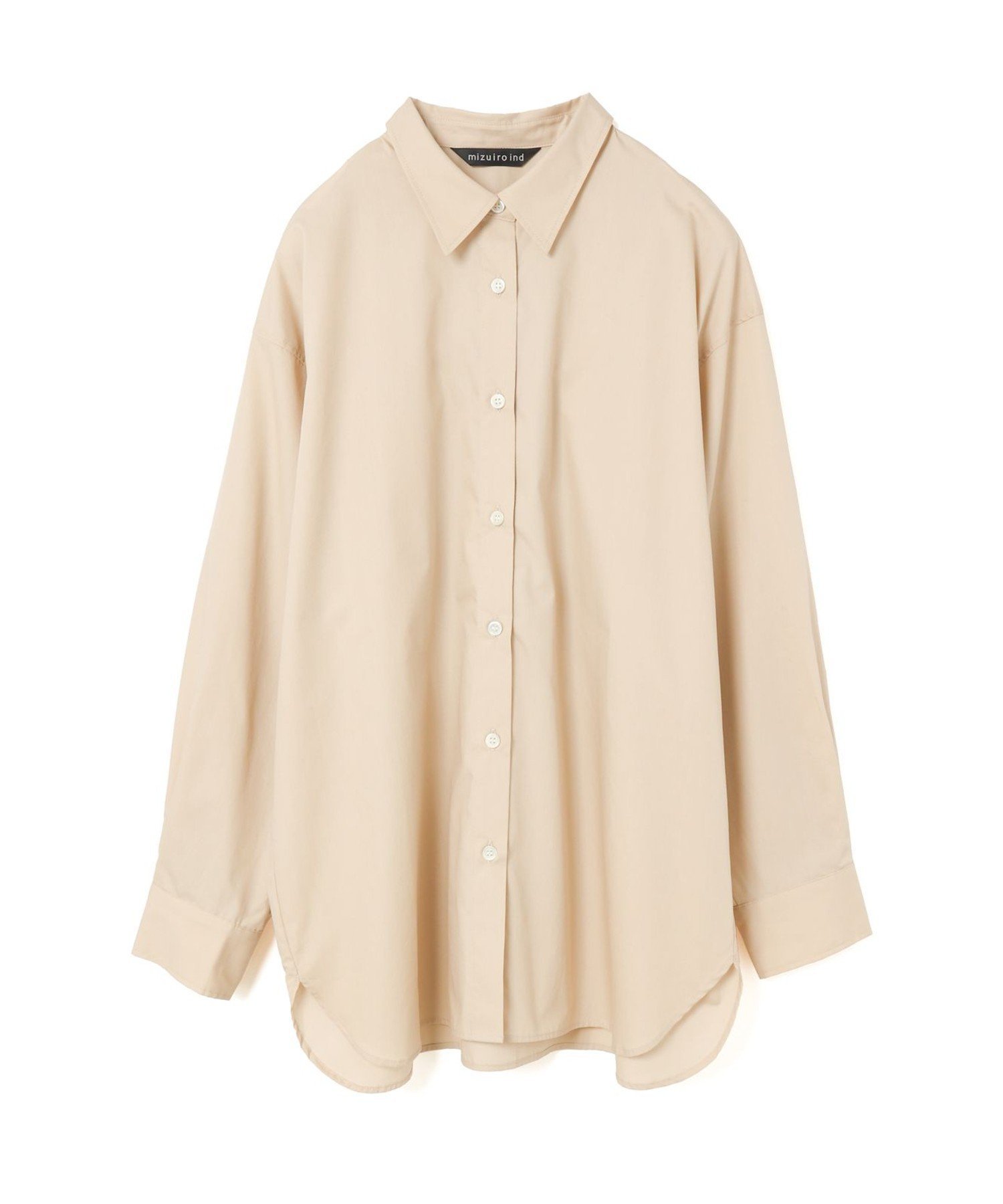 【マーコート/MARcourt】のmizuiro ind メンズライクワイドシャツ インテリア・キッズ・メンズ・レディースファッション・服の通販 founy(ファニー) 　ファッション　Fashion　レディースファッション　Fashion for Women　トップス・カットソー　Cut & Sew Tops　シャツ・ブラウス・オフィスカジュアル　Elegant Blouses & Button-Ups　カフス　Cuff Design　シンプル　Simple, Minimal　ストライプ　Stripe, Striped Pattern　チェック　Check, Plaid, Tartan　トリプル　Triple, Three Layers　ビッグ　Big, Oversized　ブロード　Broadcloth, Fine Cotton　ベーシック　Basic, Essential　ポケット　Pocket, Pocket Detail　レギュラー　Regular, Standard Fit　無地　Plain, Solid Color　長袖　Long Sleeve, Full Sleeve　ベージュ|ID: prp329100004603969 ipo3291000000032754183