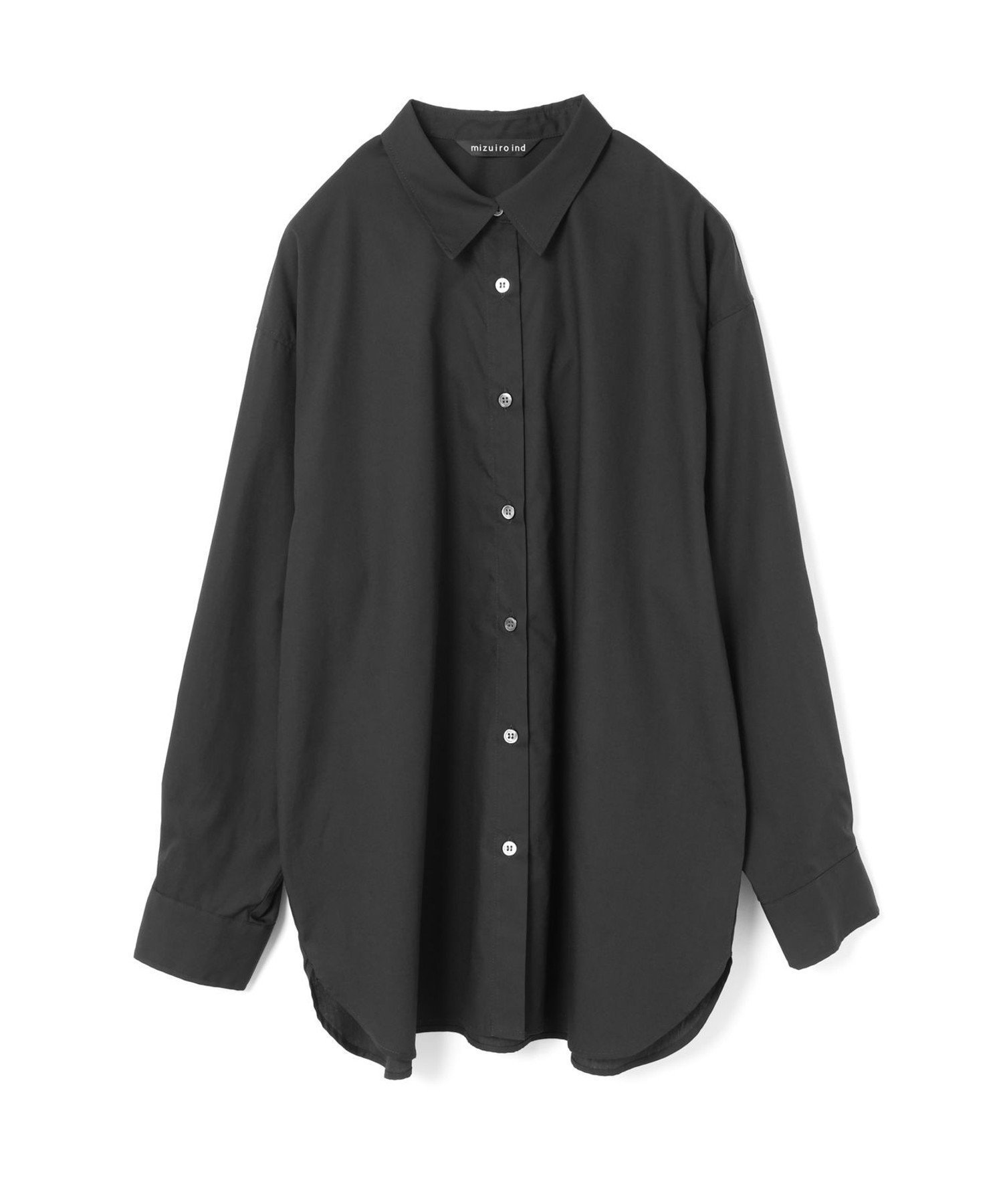 【マーコート/MARcourt】のmizuiro ind メンズライクワイドシャツ インテリア・キッズ・メンズ・レディースファッション・服の通販 founy(ファニー) 　ファッション　Fashion　レディースファッション　Fashion for Women　トップス・カットソー　Cut & Sew Tops　シャツ・ブラウス・オフィスカジュアル　Elegant Blouses & Button-Ups　カフス　Cuff Design　シンプル　Simple, Minimal　ストライプ　Stripe, Striped Pattern　チェック　Check, Plaid, Tartan　トリプル　Triple, Three Layers　ビッグ　Big, Oversized　ブロード　Broadcloth, Fine Cotton　ベーシック　Basic, Essential　ポケット　Pocket, Pocket Detail　レギュラー　Regular, Standard Fit　無地　Plain, Solid Color　長袖　Long Sleeve, Full Sleeve　ブラック|ID: prp329100004603969 ipo3291000000032754186
