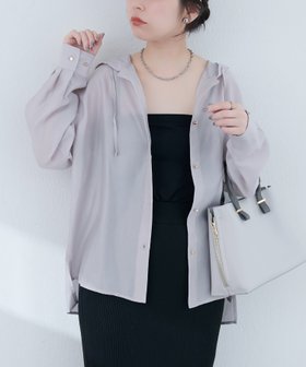 【ナチュラルクチュール/natural couture】の【sherbet line】接触冷感 フーデッド羽織シャツ 人気、トレンドファッション・服の通販 founy(ファニー) ファッション Fashion レディースファッション Fashion for Women トップス・カットソー Cut & Sew Tops シャツ・ブラウス・オフィスカジュアル Elegant Blouses & Button-Ups インナー Innerwear キャミソール Camisole, Spaghetti Strap Top シアー Sheer, See-Through トレンド Trend, Trending Now ポケット Pocket, Pocket Detail 羽織 Haori, Light Jacket 夏 Summer 2025年 2025 2025春夏・S/S Spring/Summer 2025 SS25 |ID:prp329100004603976