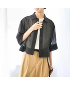 【ミッシェルクラン/MICHEL KLEIN】のボックスシルエットハーフスリーブシアーシャツ 人気、トレンドファッション・服の通販 founy(ファニー) ファッション Fashion レディースファッション Fashion for Women トップス・カットソー Cut & Sew Tops シャツ・ブラウス・オフィスカジュアル Elegant Blouses & Button-Ups おすすめ Recommended / Our Picks キャミソール Camisole, Spaghetti Strap Top シアー Sheer, See-Through ショート Short, Short Length タンク Tank Top, Sleeveless Top トレンド Trend, Trending Now バランス Balance, Style Balance ボックス Boxy, Box Shape メッシュ Mesh, Net Fabric ワイド Wide, Wide Fit 今季 This Season, Current Season 洗える Machine Washable thumbnail ブラック|ID: prp329100004603982 ipo3291000000032754377